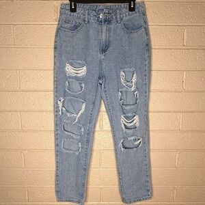 Shein Distressed Light Blue Women's Jeans